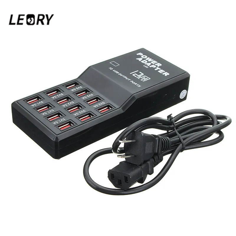 

LEORY Multi USB Charger US Plug 12 Ports USB Home Travel Wall Desktop Charger Power Adapter USB Charging Station Hub For Phone