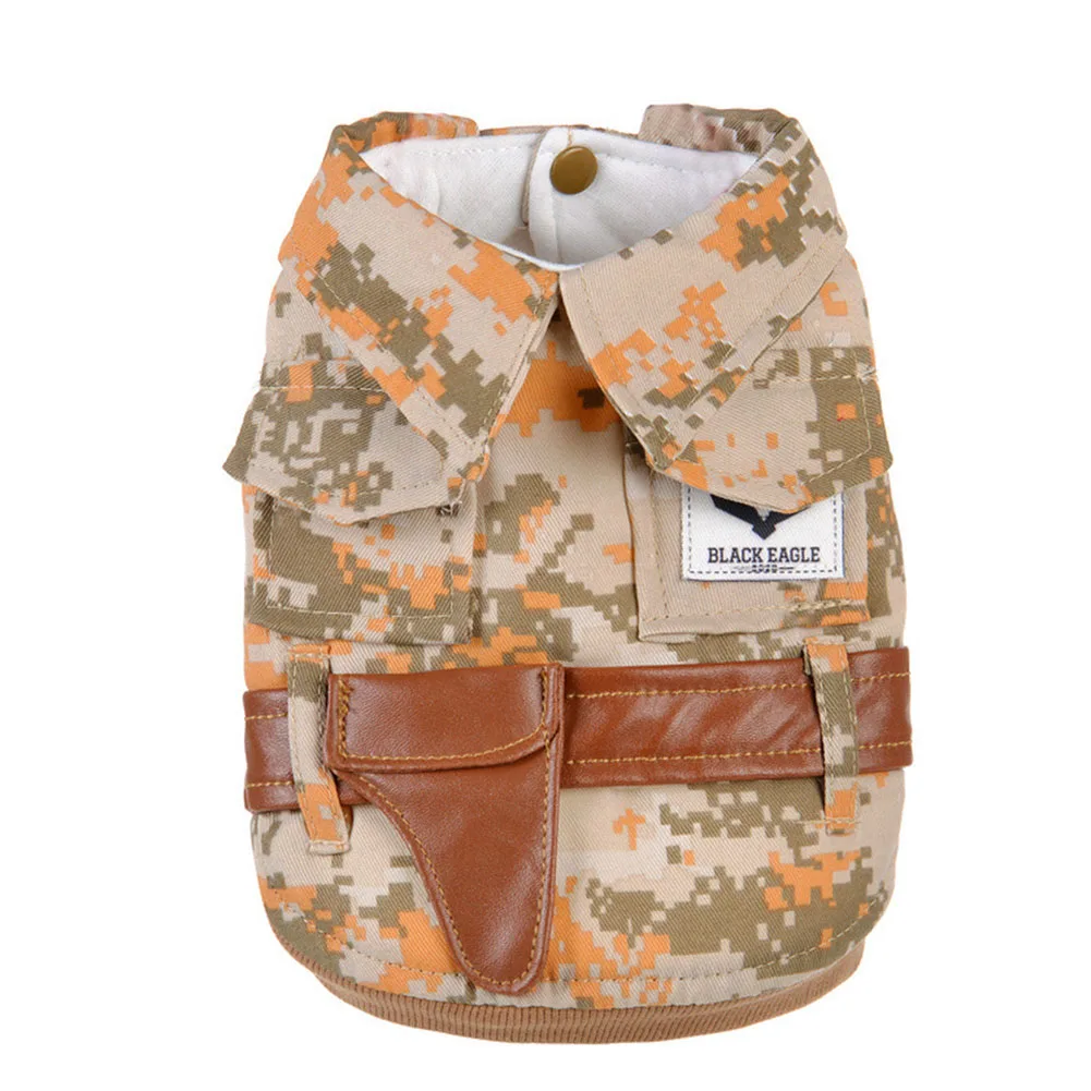 Pet Dog Puppy Warm Camouflage Print Clothes Shirt Sleeveless Stylish Costume Pet Dog Puppy Warm Camouflage Print Clothes Shirt Sleeveless Stylish Costume