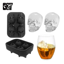 GT Череп Форма льда производитель кубиков бар вечерние Формы Силиконовый поднос шоколадная форма виски винный коктейль Скелет мороженое DIY инструмент
