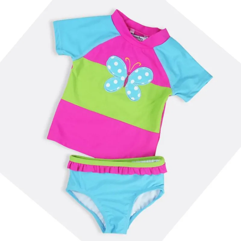 Купальники для малышей хлопчатобумажные купальники для девочек детская защита от солнца для девочек 12-24 месяцев