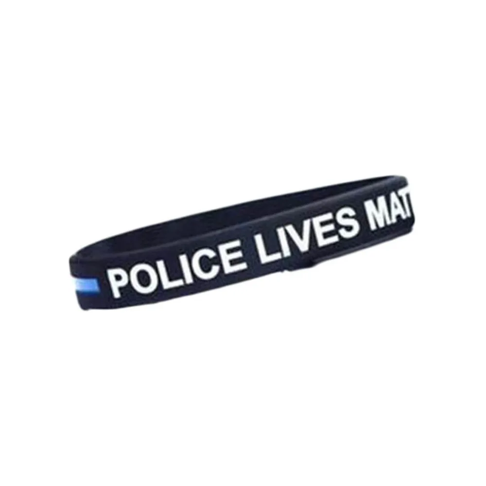 

2018 FASHION! Style Police Lives Matter Wristbands Black Thin Blue Line Silicone Rubber Bracelets Wholesale