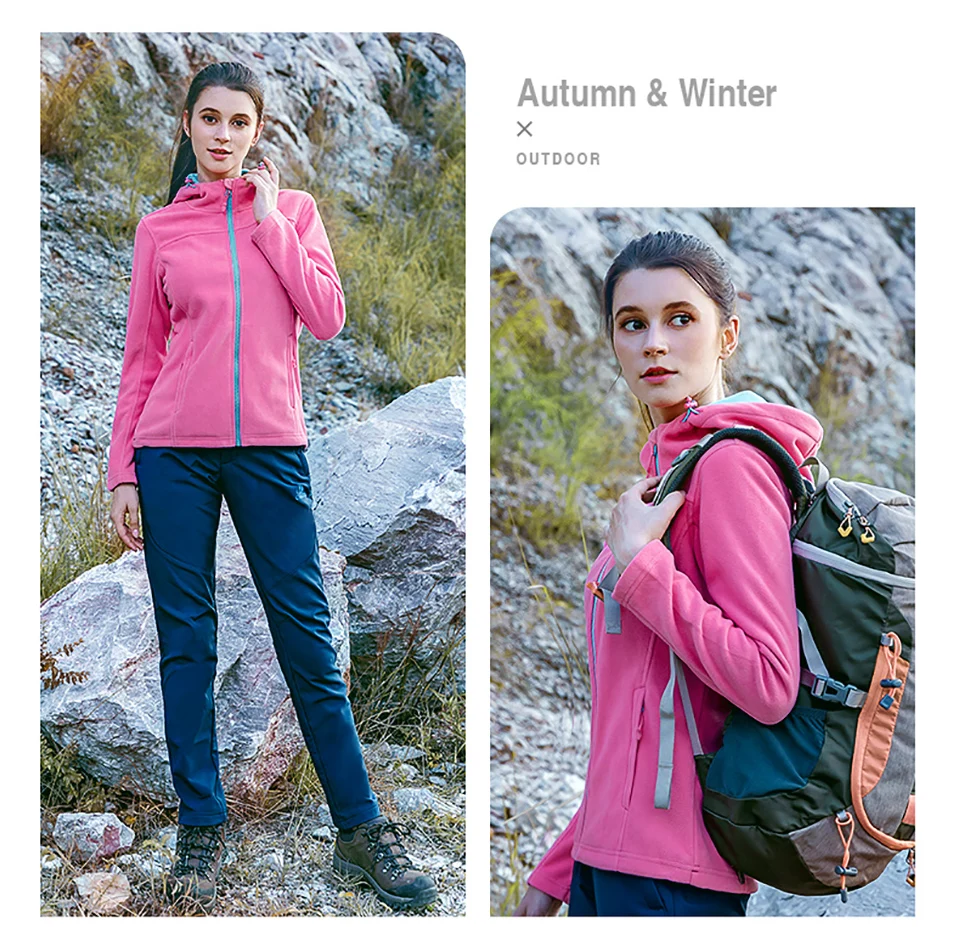Esportes ao ar Trekking à Prova de Vento Camelo Feminino Inverno Velo Jaqueta Softshell Cabolsas Livre Caminhadas Acampamento Esqui Respirável Jaquetas 4 esportes ao ar livre caminhadas acampamento esqui