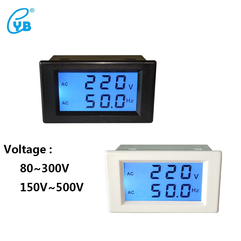 Voltage Completely Closed Design High Presision Two-Wire Volt Meter AC Current Frequency LCD Screen AC80-300V White Shell Voltage Completely Closed Design High Presision Two-Wire Volt Meter AC Current Frequency LCD Screen AC80-300V White Shell