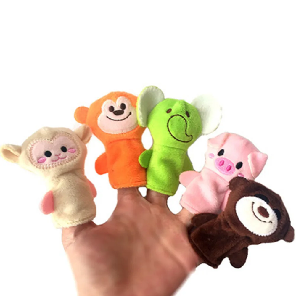 10 Pcs Cartoon Animal Finger Puppet Plush Toys Child Baby Favor Dolls