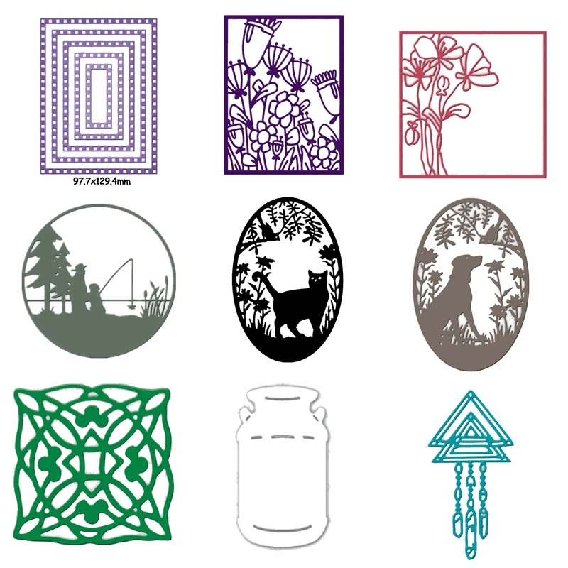 

Cat Dog Flower Frame Metal Cutting Dies Stencil for DIY Scrapbooking Embossing Photo Album Decoration Paper Card Craft Die Cut