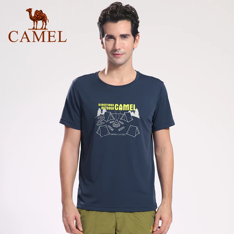 CAMEL Men Outdoor Quick-Dry T-shirt Summer Soft Breathable Casual Sports Shirt O-neck Short-Sleeve Tops CAMEL Men Outdoor Quick-Dry T-shirt Summer Soft Breathable Casual Sports Shirt O-neck Short-Sleeve Tops