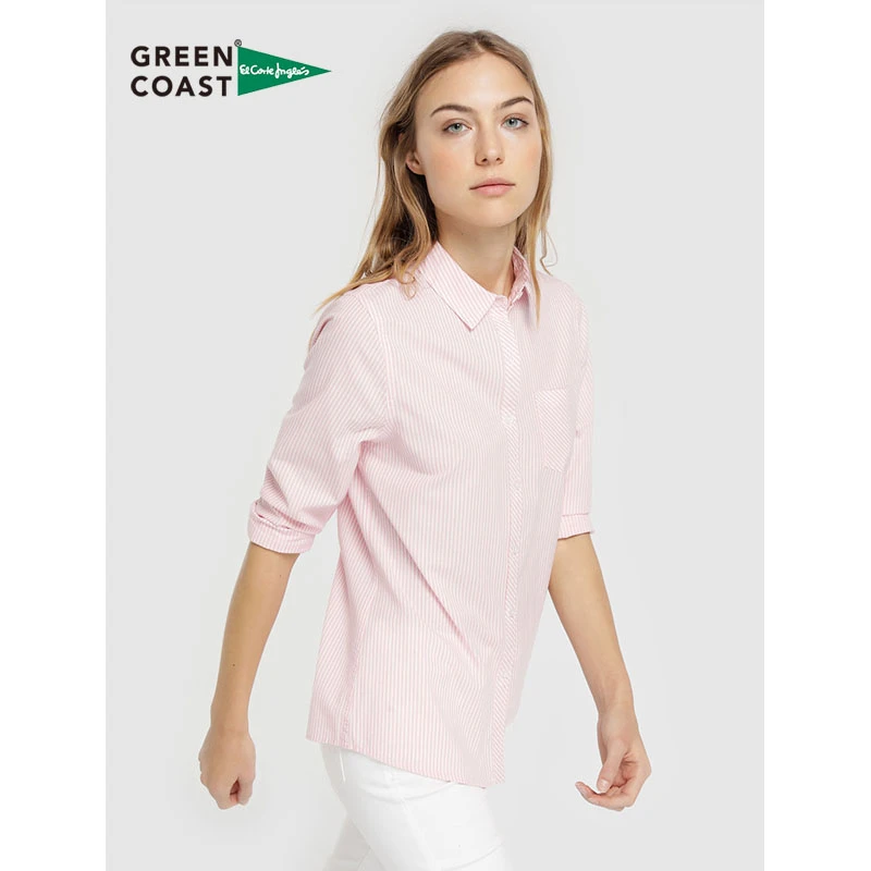 Camisa entallada de mujer Green de y camisas| - AliExpress