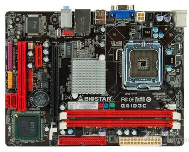 Для BIOSTAR G41D3C оригинальная б/у настольная материнская плата G41 LGA 775 DDR3 SATA2 USB2.0 Micro ATX |