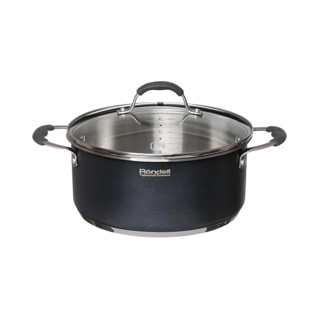 Кастрюля с крышкой Rondell Stern RDS-019 24 см (объём 4,7 л) | для всех типов плит