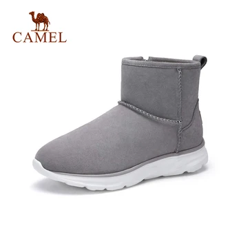 

CAMEL Men Snow Boots High-heel With Warm Fur Leather Suede Casual Shoes Winter Boots Men Fashion Bota Man