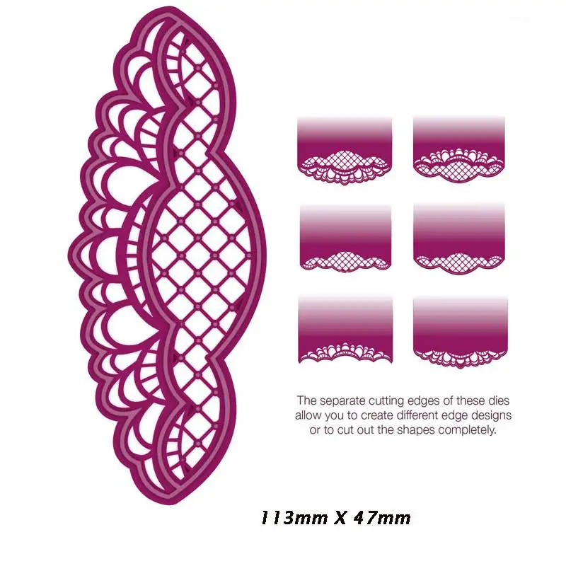 

2019 5Pcs/set Lace Edge Border Frame Metal Cutting Dies Stencils For DIY Scrapbooking Decoration Embossing Card Craft Die Cut