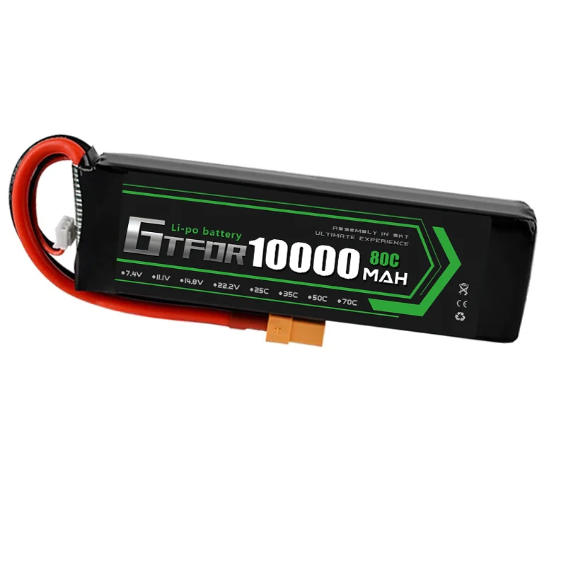 GTFDR lipo Аккумулятор 7 4 В 10000 мАч Lipo 2S 80C 1/8 градусов батарея Deans для 1/10 автомобилей