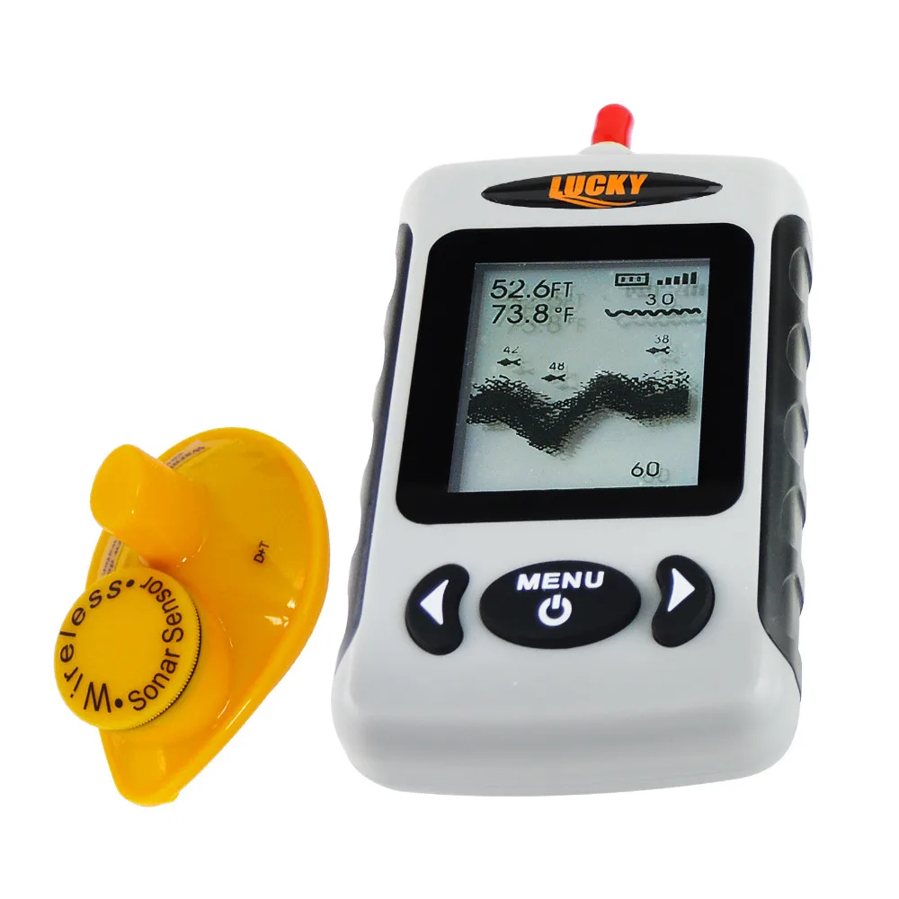 

LUCKY Digital FFW-718 Wireless Dot Matrix Fish Finder Sea Bed Contour Live Update w/ Alarm 45M (148ft) Depth RU & ENG Version