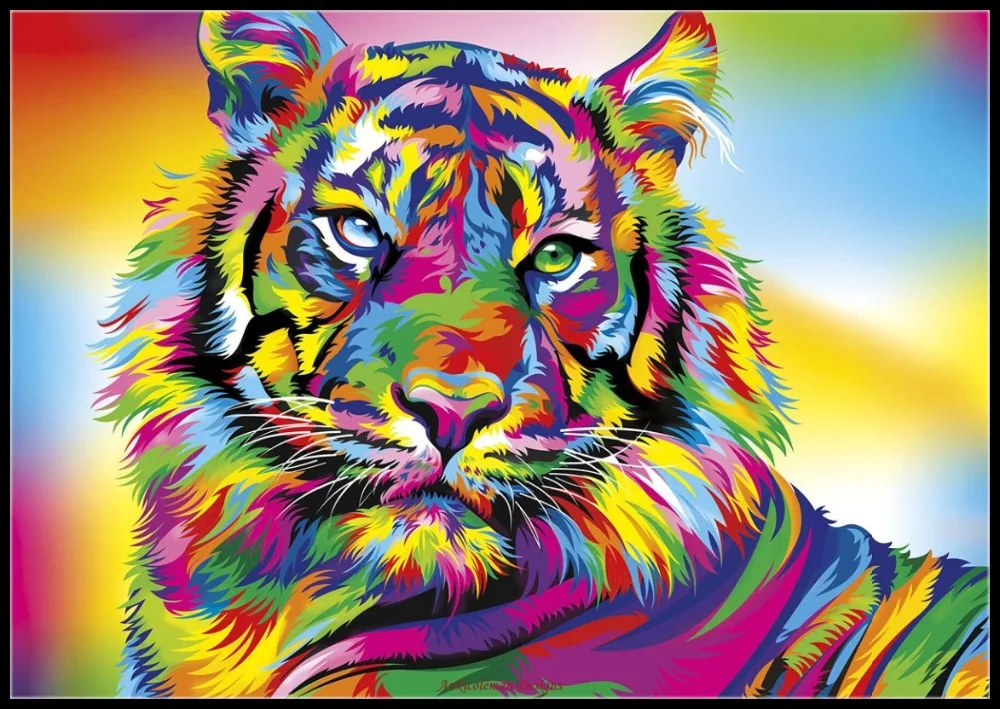 

Counted Cross Stitch Kits Needlework Embroidery - Crafts 14 ct Aida DMC Color DIY Arts Handmade Home Decor - Tiger Stripes