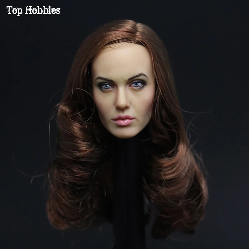 

Custom 1/6 Scale Accessoires ZCtoys Head Sculpt Western Beauty Americian Female Long hair curls A Red Wine/B Gold Fit 12" Figure
