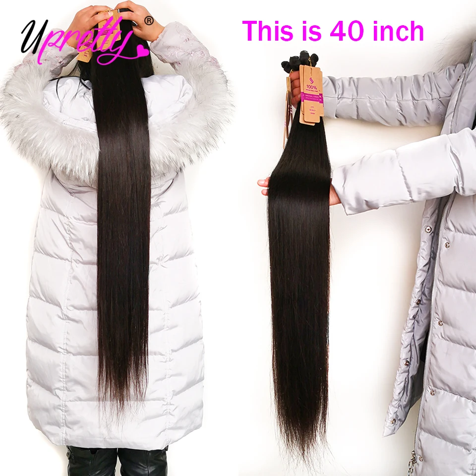 Upretty Hair Brazilian Hair Weave Bundles Straight Hair Bundles 40 inch 28 30 32 34 36 38 inch Remy Human Hair Extensions