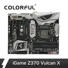 Цветная материнская плата iGame Vulcan X Intel Z370 LGA 1151 DDR4 SATA 6 ГБ/сек. материнская плата по стандарту ATX материнская плата 2 M.2 фронтальная USB3.0 2-Way SLI Pro Gaming
