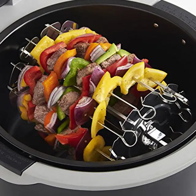 BBQ Skewers Rack Stainless Steel Needle Utensil Fork Outdoor Barbeque