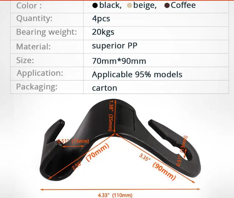 Универсальные крючки на заднее сиденье автомобиля 4 шт. авто крепеж и зажим подголовник автомобиля вешалка сумка кошелек держатель аксессуары для стайлинга автомобиля