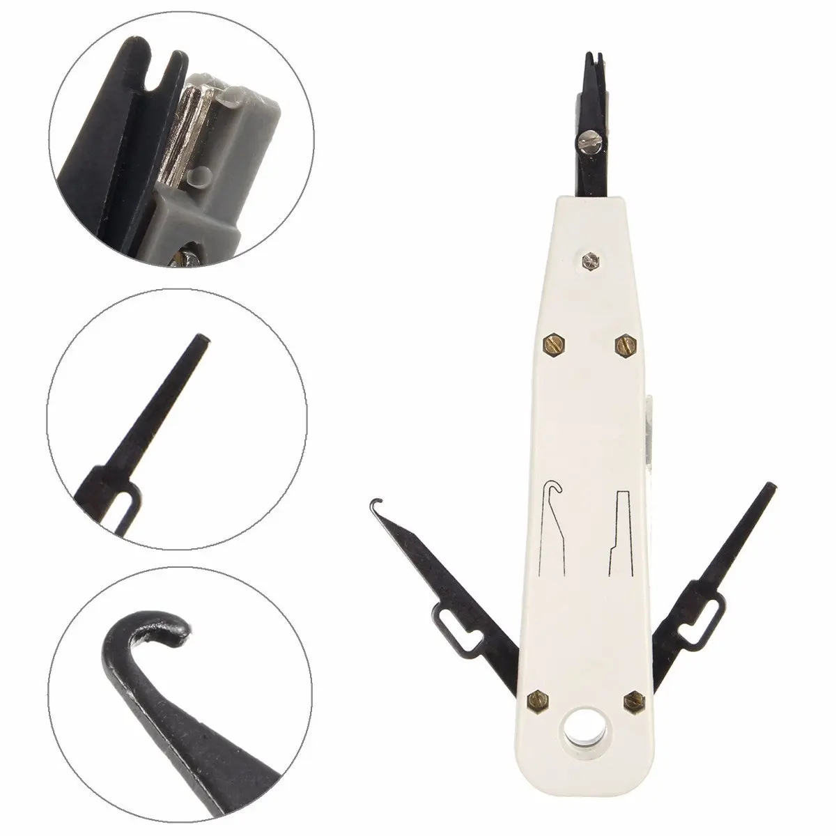 

Portable Impact Punchdown Telecom Tool with Sensor Ethernet Network W Patch Panel Faceplate Wire Punch Down RJ11 RJ45 Cat5