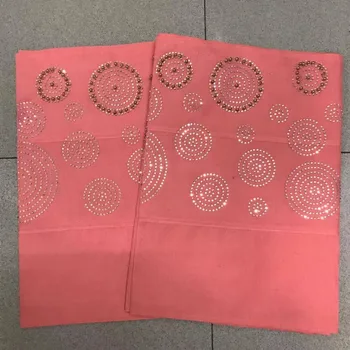 

African Nigerian fashion stones beads aso oke gele headtie good quality wraps gele headtie fabric 2piece/set
