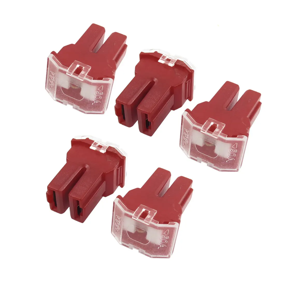 X Autohaux 5 Pcs 50A Red Pal Pacific Type Female Slow Blow Fuse For Car