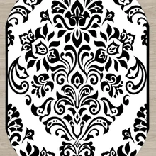 Else, черный, белый, дамасский, винтажный, аутентичный, 3d Рисунок, принт, не скользит, микрофибра, для гостиной, современный, овальный, моющийся, ковер