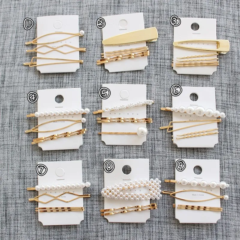 

Japan Korean Pearl Barrettes Hairgrip Hair Pin Accessories Irregular Gold Hairpin Hair Clip Wedding Fashion Jewelry