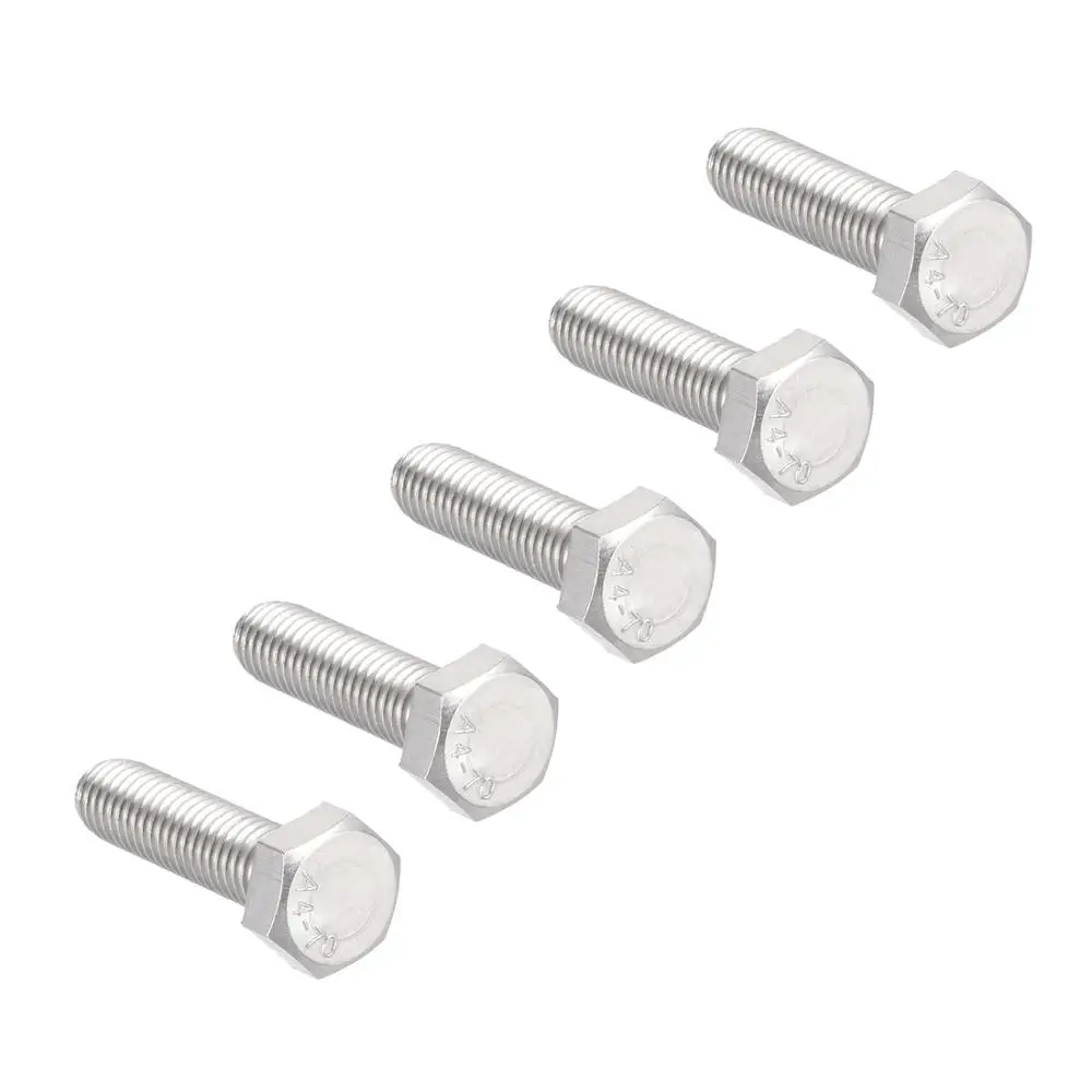 

Uxcell 5pcs M8 Thread 30mm 40mm 70mm 80mm 90mm 304 Stainless Steel Hex Head Screw Bolts