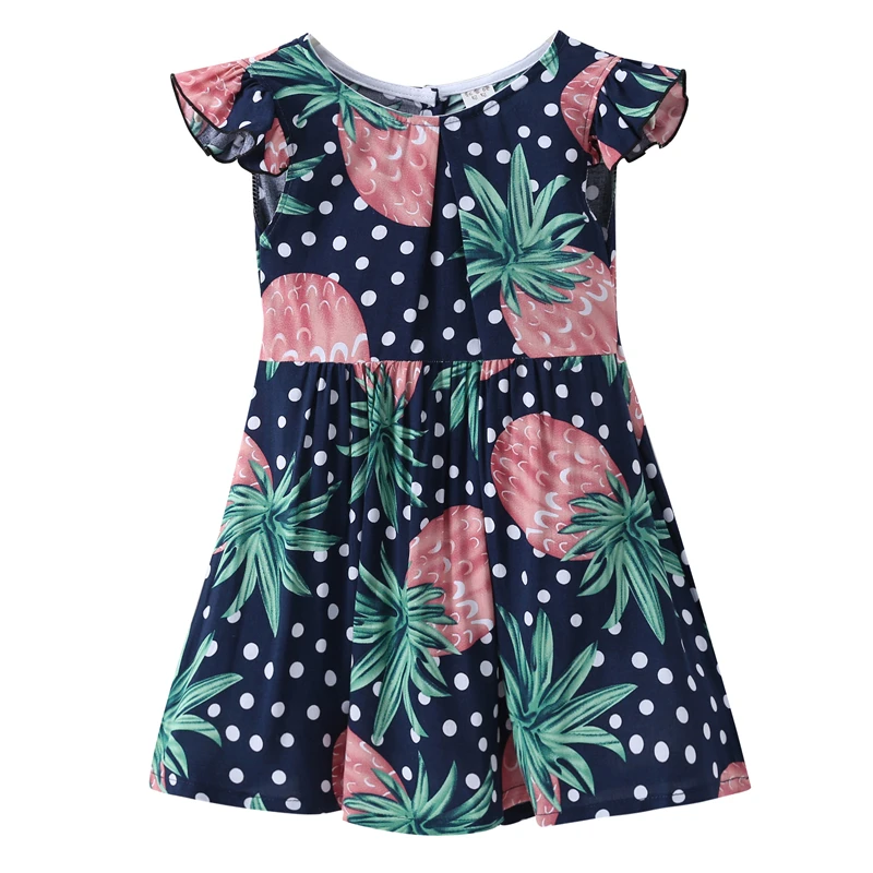 

Cukoe Polka Dot Pineapple Silk and Satin Short-sleeve Dress