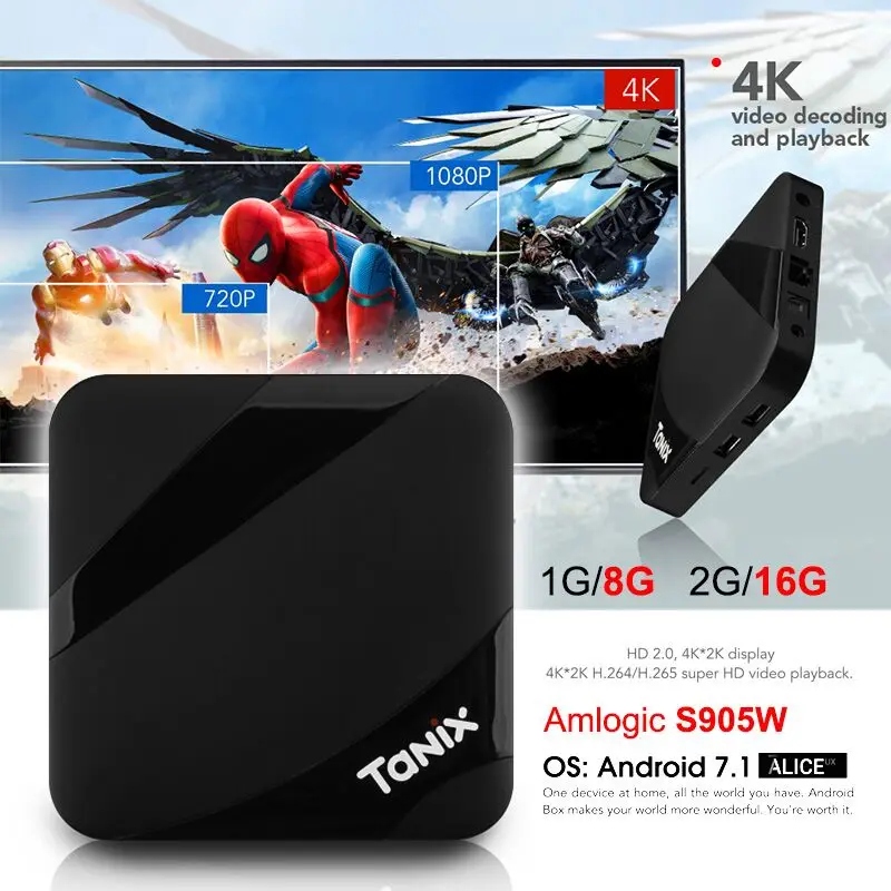 

Tanix TX3 Max TV Box Android 7.1 Amlogic S905W 2GB 16GB BT4.1 HDMI 2.0 H.265 Wifi 2.4G Set Top Box Media Player PK TX3MINI