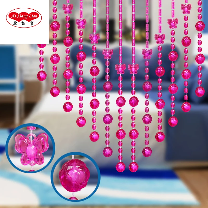 DIY Plastic Crystal Beads Curtains for Living Room Kitchen Rose and