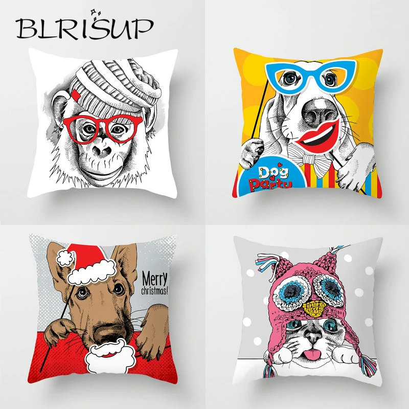 BLRISUP 45*45 см мультяшная подушка для дивана наволочка с рисунком животных кровати