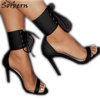 Sorbern Snakeskin Ankle Strap Sandals For Women High Heels Stilettos Ol Shoes Ladies Girls Black School Shoes Gladiator Shoes Buy At The Price Of 74 80 In Aliexpress Com Imall Com