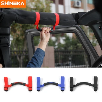 SHINEKA 4x4WD Armrest Top Grab Handles Grip Bar Pulling Tab Roll Bar Mount For Jeep Wrangler CJ TJ JK JL Sports Sahara Rubicon