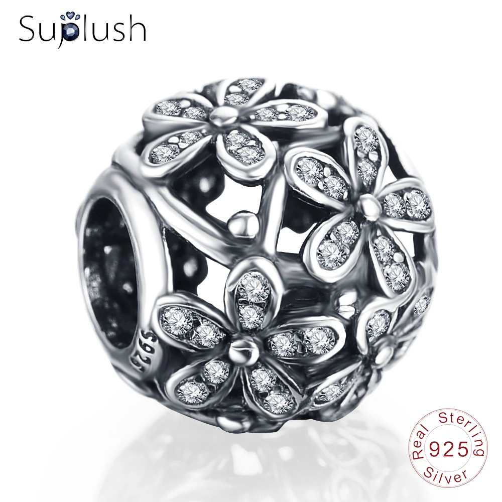 Suplush подлинный Браслет из 100% стерлингового серебра 925 пробы винтажные Подвески с