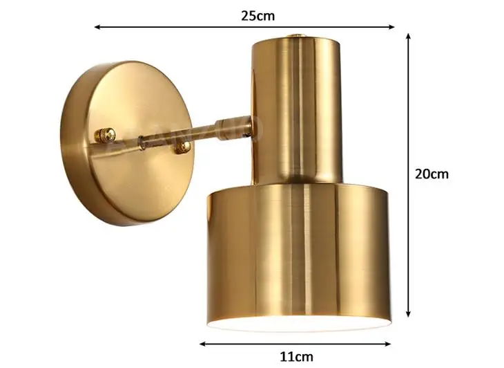 Скандинавская прикроватная настенная лампа для спальни, золотой креативный минималистичный современный настенный светильник для гостиной, ванной комнаты, E27