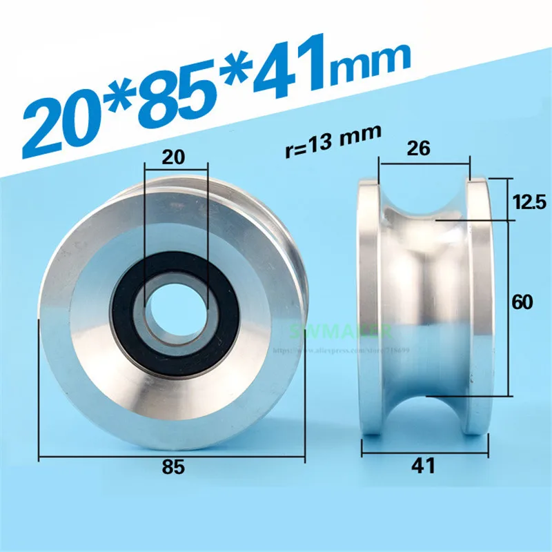 Roda de Rolos de Polia Anticorrosiva para Injetora Porta de Segurança Trilho de Diâmetro 25 mm 20x85x41 mm Peça