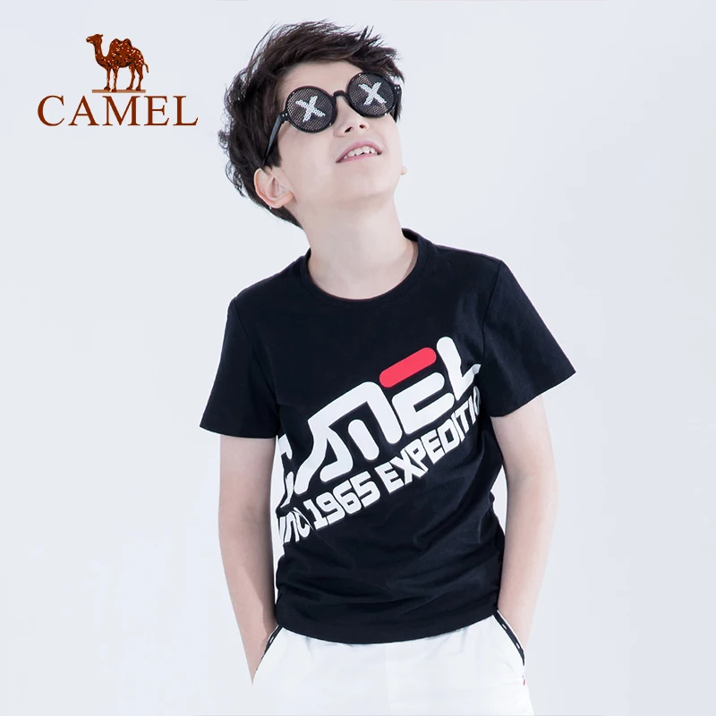 

CAMEL Children Spring Summer Fashion Sports Functional Top Tees Boy Girl Outdoor Quick Drying Elastic Cotton T-shirt