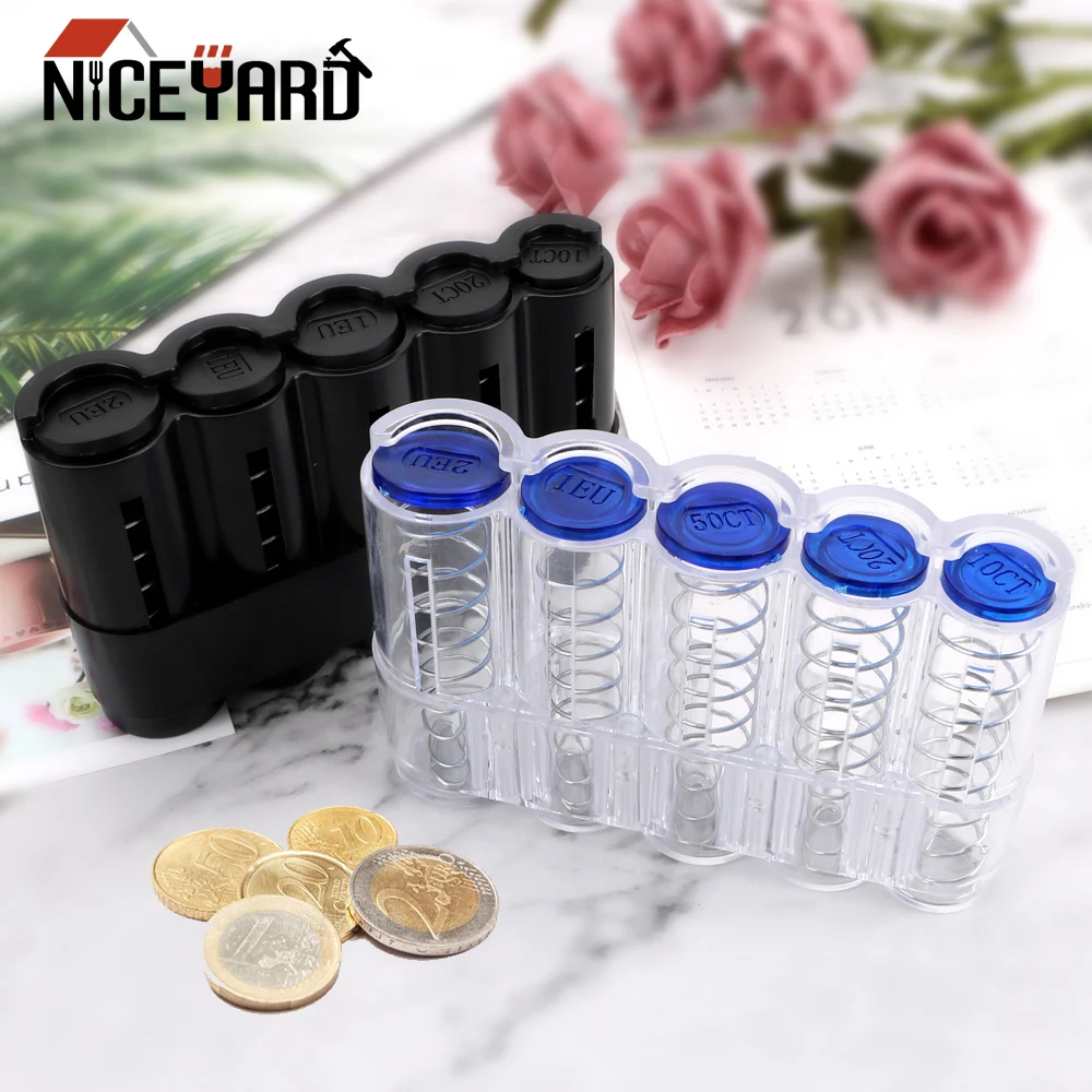 Niceyard Creative Euro Coin Holder Case Coin Dispenser Storage Coins Purse Storage Box Wallet