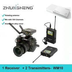 ZhuoSheng WM-10 UHF с лацканами Беспроводной микрофон комплект для sony Canon Panasonic аудио Запись трансляции конференции речи