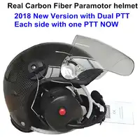 YUENY Real carbon fiber motorschirm helm mit voll noise cancelling headset powered paragliding helm anzug fast arten radio