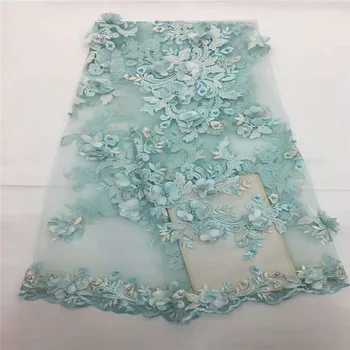 

3d flower Nigerian French Lace Fabric African Guipure Lace Fabric top quality for wedding dress HJ863-2