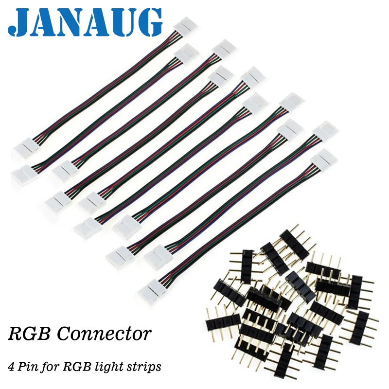 10 шт./лот RGB светодиодные ленты разъем 4pin мм Бесплатный сварочный с 20 шт иглы Conector
