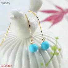 KJJEAXCMY fine jewelry 925 с инкрустацией, из чистого серебра естественный бирюзовый камень женские роскошные серьги поддержка обнаружения