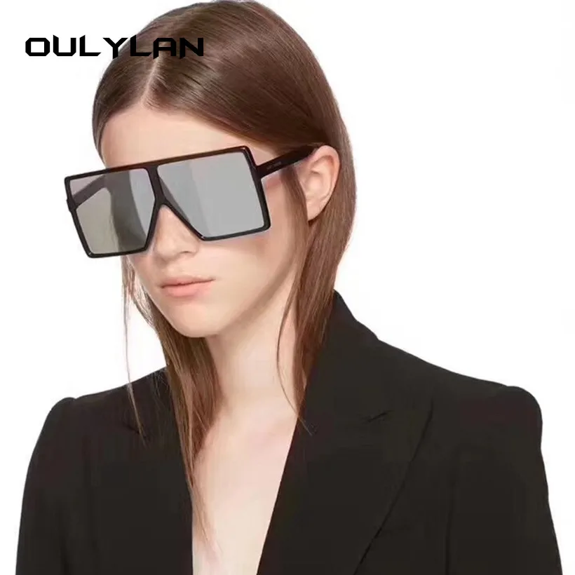 

Oulylan Oversized Sunglasses Women Brand Vintage Luxury Gradient Sun Glasses Men Big Frame Retro Black Eyewear Shades