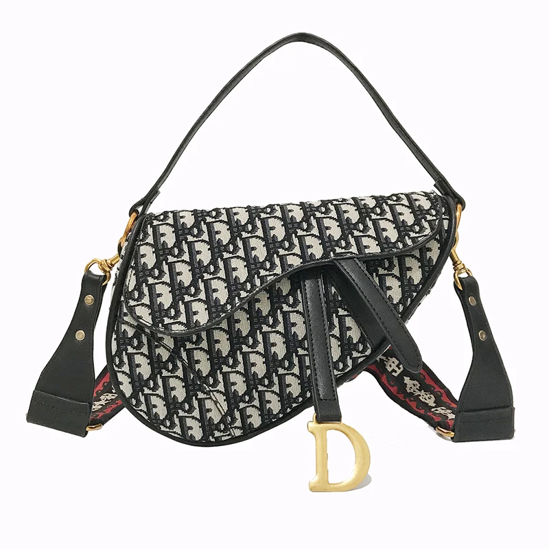 

2018 New Arrival Catwalk Saddle Bag Letter Colorful Ribbons Design Women Shoulder Bags Gun Bags Women Crossbody Bags Handbag