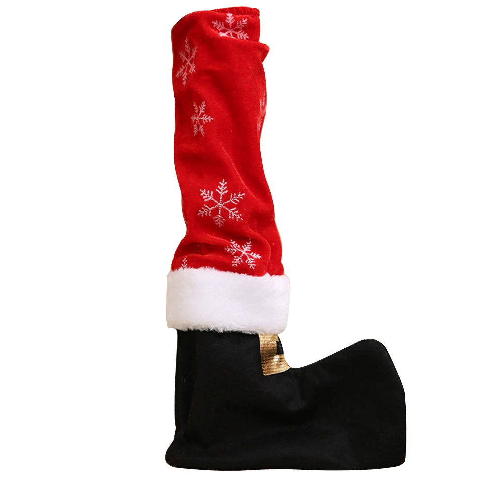 

1pc Christmas Table Chair Leg Cover Santa Claus Foot Shoes Xmas Party Decoration