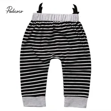 Pudcoco новорожденных Для маленьких мальчиков для девочек штаны с рисунком милые животные полоса снизу длинные шаровары брюки трусики брюки осенняя одежда 0-24 м