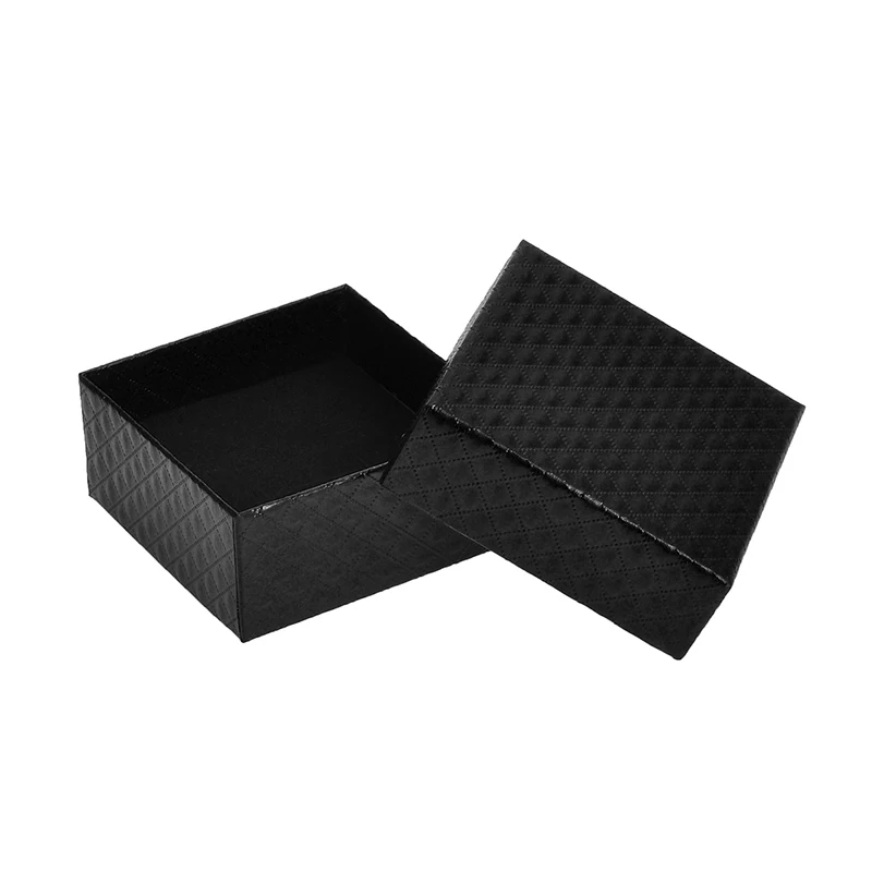 MJARTORIA 2PCs Black PU Leather Jewelry Boxes Fit Luxury Necklace Ring